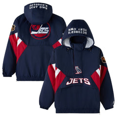 Winnipeg Jets OVO x Starter Half-Zip Hooded Jacket On Sale