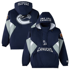 Vancouver Canucks OVO x Starter Half-Zip Hooded Jacket Discount