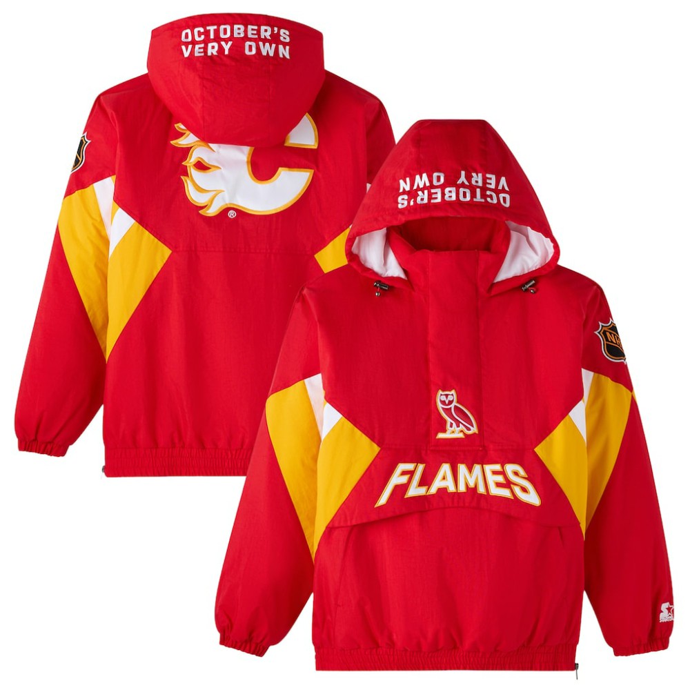 Calgary Flames OVO x Starter Half-Zip Hooded Jacket Online