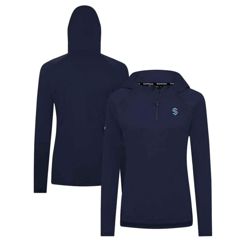 Seattle Kraken Levelwear Women's Raven Insignia Core Quarter-Zip Jacket Outlet