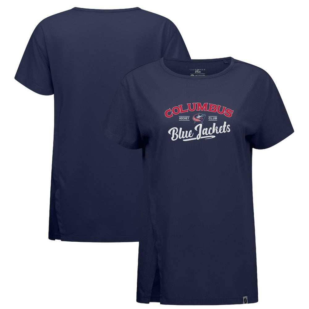 Columbus Blue Jackets Levelwear Women's Influx Ice Wall T-Shirt Sale