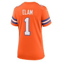 Denver Broncos Nike Jason Elam Women's Mile High Collection 1977 Throwback Retired Player Game Jersey