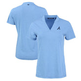 Atlanta Braves Cutter & Buck Women's Forge Stretch Blade DryTec V-Neck Polo | MLB Discount