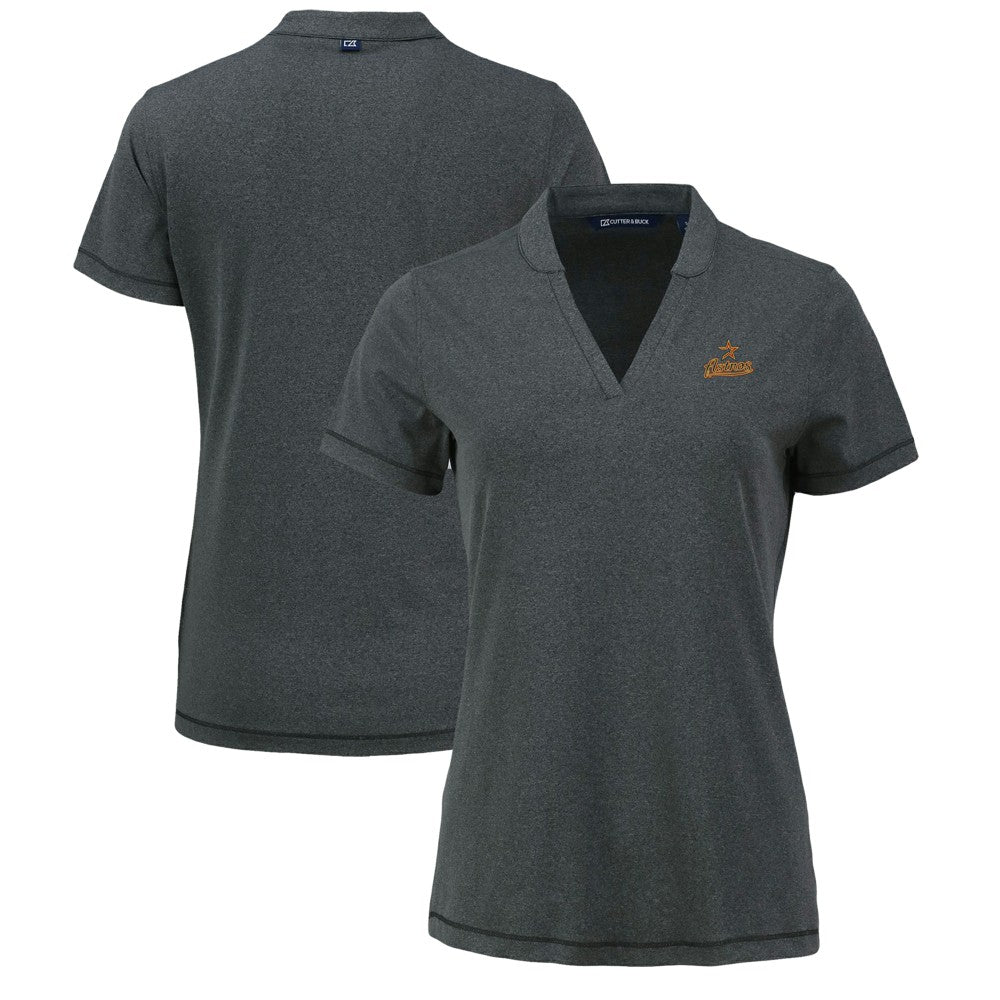 Houston Astros Cutter & Buck Women's Forge Stretch Blade DryTec V-Neck Polo | MLB Discount