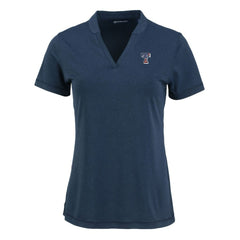 Texas Rangers Cutter & Buck Women's Forge Stretch Blade DryTec V-Neck Polo | MLB Sale