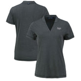 Tampa Bay Rays Cutter & Buck Women's Forge Stretch Blade DryTec V-Neck Polo | MLB New