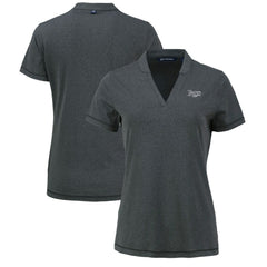 Tampa Bay Rays Cutter & Buck Women's Forge Stretch Blade DryTec V-Neck Polo | MLB New