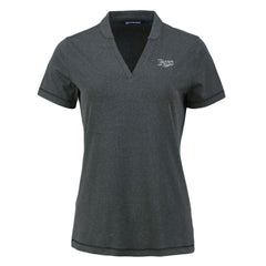 Tampa Bay Rays Cutter & Buck Women's Forge Stretch Blade DryTec V-Neck Polo | MLB New