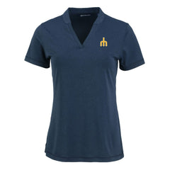 Seattle Mariners Cutter & Buck Women's Forge Stretch Blade DryTec V-Neck Polo | MLB Discount
