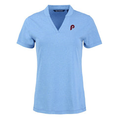 Philadelphia Phillies Cutter & Buck Women's Forge Stretch Blade DryTec V-Neck Polo | MLB Discount