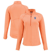 New York Mets Cutter & Buck Women's Peshastin Eco Fleece Recycled Raglan Half-Zip Top | MLB Discount