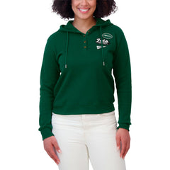 New York Jets WEAR by Erin Andrews Women's Plus Size Waffle Hoodie Pullover Top