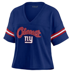New York Giants WEAR by Erin Andrews Women's Plus Size Color Block Boxy T-Shirt