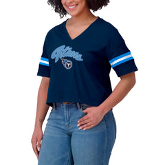 Tennessee Titans WEAR by Erin Andrews Women's Plus Size Color Block Boxy T-Shirt