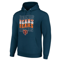 Chicago Bears Starter Four Team Name Logo Fleece Pullover Hoodie