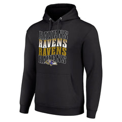 Baltimore Ravens Starter Four Team Name Logo Fleece Pullover Hoodie
