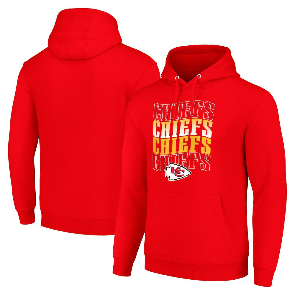 Kansas City Chiefs Starter Four Team Name Logo Fleece Pullover Hoodie