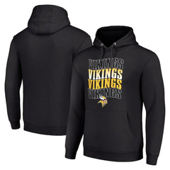 Minnesota Vikings Starter Four Team Name Logo Fleece Pullover Hoodie