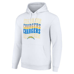 Los Angeles Chargers Starter Four Team Name Logo Fleece Pullover Hoodie