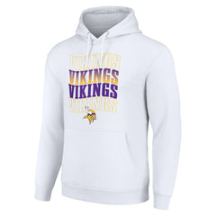 Minnesota Vikings Starter Four Team Name Logo Fleece Pullover Hoodie