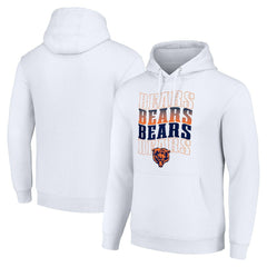 Chicago Bears Starter Four Team Name Logo Fleece Pullover Hoodie