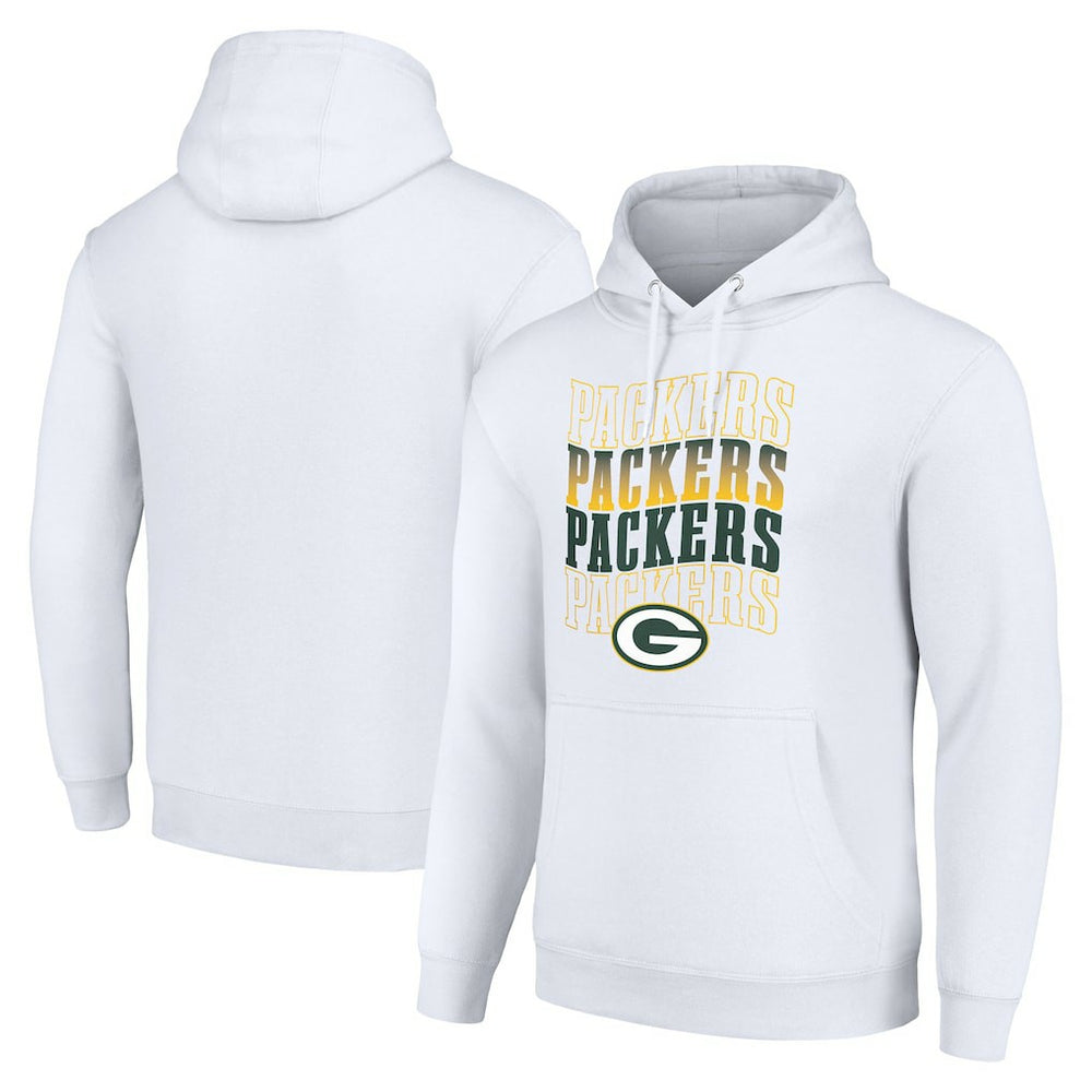 Green Bay Packers Starter Four Team Name Logo Fleece Pullover Hoodie