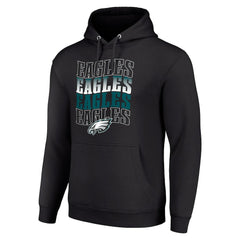 Philadelphia Eagles Starter Four Team Name Logo Fleece Pullover Hoodie