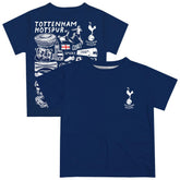 Tottenham Hotspur Vive La Fete Youth Impressions Artwork T-Shirt Navy