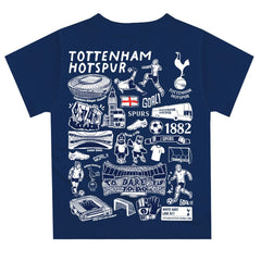 Tottenham Hotspur Vive La Fete Youth Impressions Artwork T-Shirt Navy