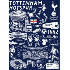 Tottenham Hotspur Vive La Fete Youth Impressions Artwork T-Shirt Navy