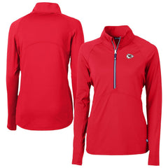 Kansas City Chiefs Cutter & Buck Women's Adapt Eco Knit Stretch Recycled Half-Zip Pullover Top