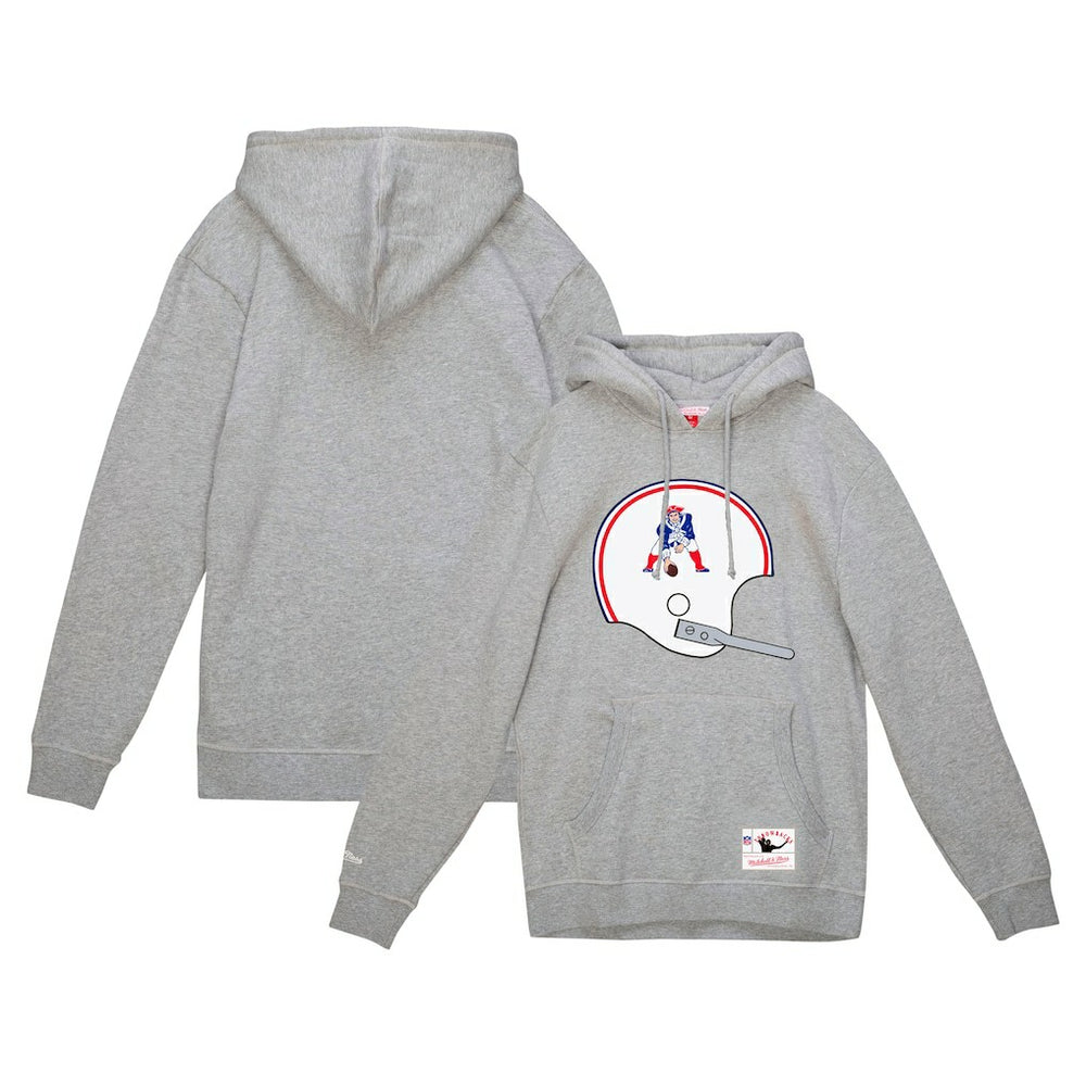 New England Patriots Mitchell & Ness Helmet Logo Vintage Pullover Hoodie