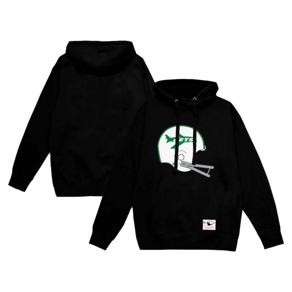 New York Jets Mitchell & Ness Helmet Logo Vintage Pullover Hoodie