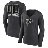 Atlanta Falcons Women's Personalized Name & Number Monochrome V-neck T-Shirt