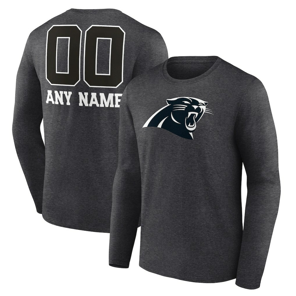 Carolina Panthers Personalized Name & Number Monochrome Long Sleeve T-Shirt