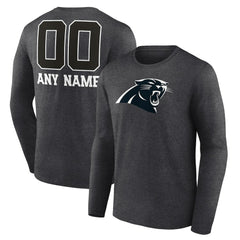 Carolina Panthers Personalized Name & Number Monochrome Long Sleeve T-Shirt