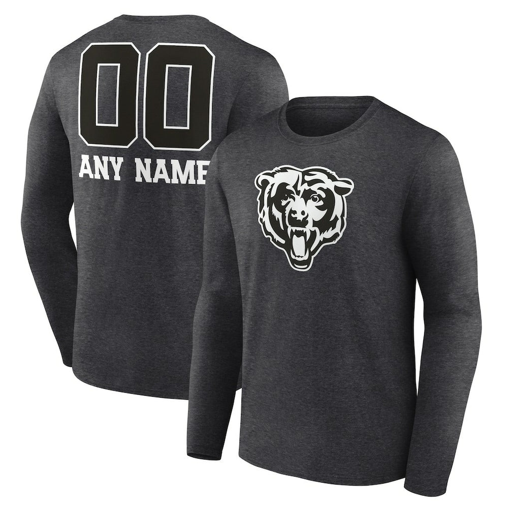Chicago Bears Personalized Name & Number Monochrome Long Sleeve T-Shirt