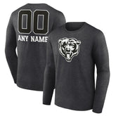 Chicago Bears Personalized Name & Number Monochrome Long Sleeve T-Shirt