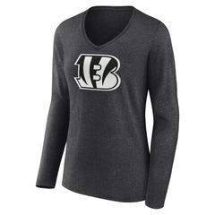 Cincinnati Bengals Women's Personalized Name & Number Monochrome V-neck T-Shirt