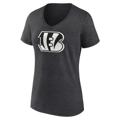 Cincinnati Bengals Women's Personalized Name & Number Monochrome V-Neck Long Sleeve T-Shirt