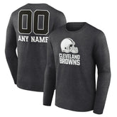 Cleveland Browns Personalized Name & Number Monochrome Long Sleeve T-Shirt