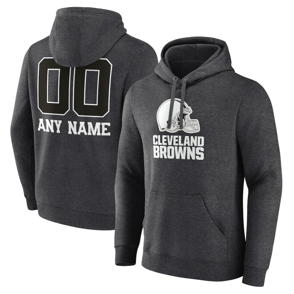 Cleveland Browns Personalized Name & Number Monochrome Pullover Hoodie