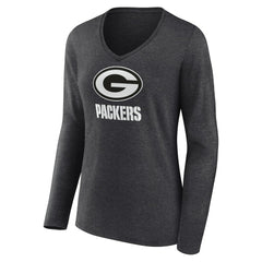 Green Bay Packers Women's Personalized Name & Number Monochrome V-neck T-Shirt