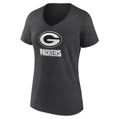 Green Bay Packers Women's Personalized Name & Number Monochrome V-Neck Long Sleeve T-Shirt