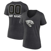 Jacksonville Jaguars Women's Personalized Name & Number Monochrome V-Neck Long Sleeve T-Shirt