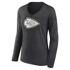 Kansas City Chiefs Women's Personalized Name & Number Monochrome V-neck T-Shirt