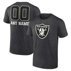 Las Vegas Raiders Personalized Name & Number Monochrome T-Shirt
