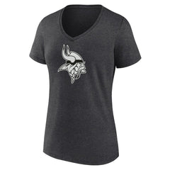 Minnesota Vikings Women's Personalized Name & Number Monochrome V-Neck Long Sleeve T-Shirt