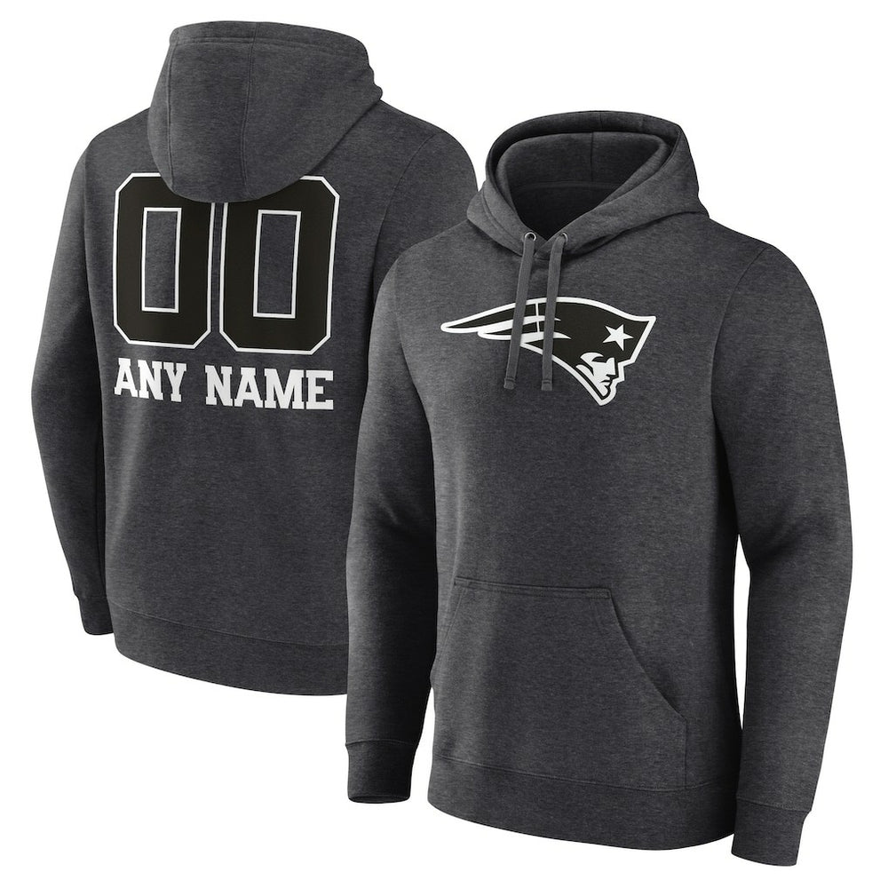 New England Patriots Personalized Name & Number Monochrome Pullover Hoodie