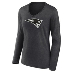 New England Patriots Women's Personalized Name & Number Monochrome V-neck T-Shirt